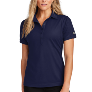 Polo Shirt Navy Blue Recycled Pique - Women